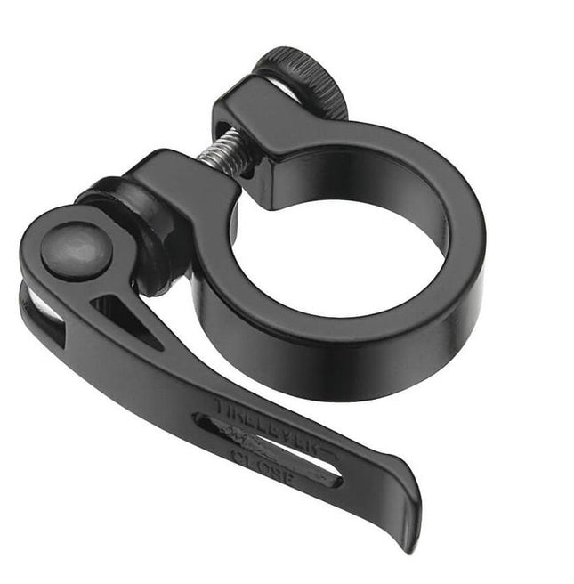 Seat clamp, QR, 38.6mm, alloy, black