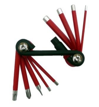 BICYCLE PARTS - MULTI - TOOL 10 FUNCTION BLK/RED, 2/2.5/3/4/5/6/8/ - /+/T25