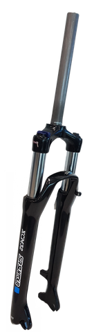 BICYCLE PARTS - SUSPENSION FORK 29, THREADLESS, XCM 32MM STANCHIONS. HYDRAULIC LOCK - OUT. ALLOY LOWERS. CROMO STEERER. 1 1/8. 9MM DROP OUTS. DISC ONLY. 100MM TRAVEL, GLOSS BLACK YS728 (47MM OFFSET)