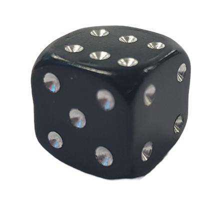 BICYCLE PARTS - VALVE CAP DICE ALLOY BLACK 12MM A/V