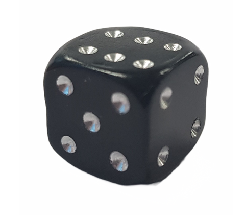 BICYCLE PARTS - VALVE CAP DICE ALLOY BLACK 12MM A/V
