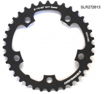 BICYCLE PARTS - CHAINRING - ROAD STRONGLIGHT , 39T, 7075 CNC BLACK - 130MM BCD, 5 HOLE FOR 10/11 SPD SL272613