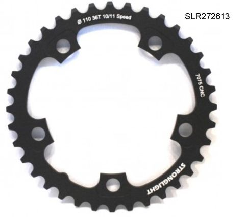 BICYCLE PARTS - CHAINRING - ROAD STRONGLIGHT , 39T, 7075 CNC BLACK - 130MM BCD, 5 HOLE FOR 10/11 SPD SL272613