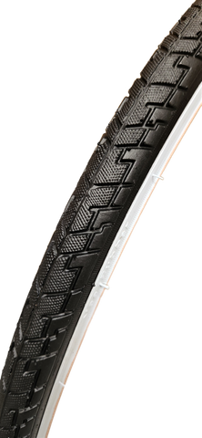 BICYCLE PARTS - TYRE 700 X 35C BLACK WITH WHITE WALL HYBRID, (35 - 622) QUALITY VEE RUBBER TYRE (4768)