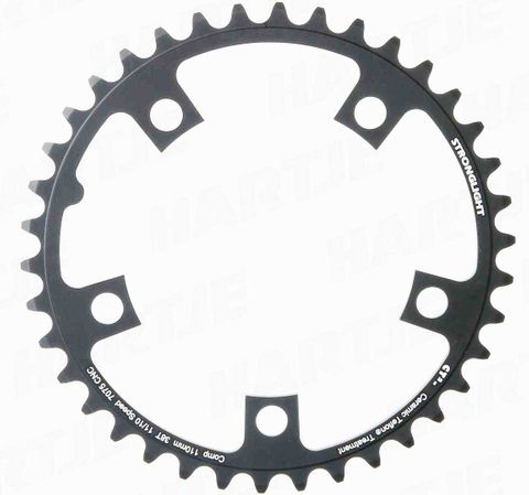 Stronglight CT2 38T Road Chainring Black 7075 CNC Ceramic Teflon Treatment 110mm BCD 5 Hole For 10/11 Speed For Road Cycling