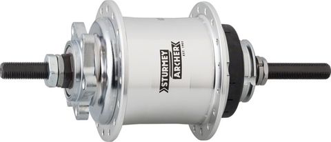 BICYCLE PARTS - STURMEY ARCHER 3SP HUB, DISC, RS - RK3 , 36HOLE , POLISHED SILVER . 135MM (INCLUDES TWIST GRIP SHIFTER & KIT)