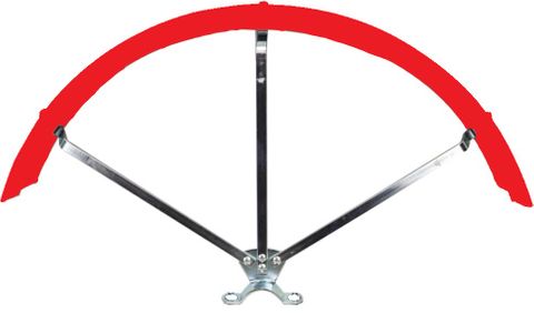 Red 24-inch Rear Mudguard Fender For Industrial Tricycles - Cycling Accessory For All Riders