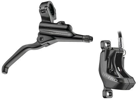 BICYCLE PARTS - HYDRAULIC REAR DISC BRAKE KIT - TEKTRO HD - M750 4 PISTON, (2.3MM ROTOR NOT INCLUDED) FORGED ALLOY CALIPER, ALLOY MASTER/LEVER, EXTERNAL REACH ADJUSTMENT, 1900MM HOSE, W/O ROTOR, BLACK