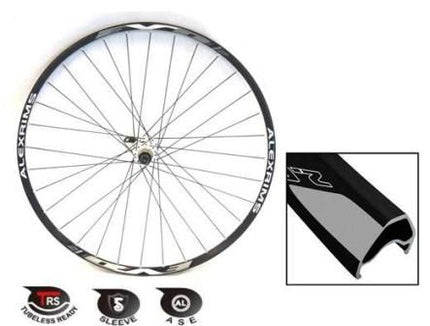BICYCLE PARTS - WHEEL - 29/700C ALEX EVO - 2 D/W BLACK EYELETED RIM , WHITE SEALED 6 BOLT ALLOY HUB , D.T COMP BLACK SPOKES