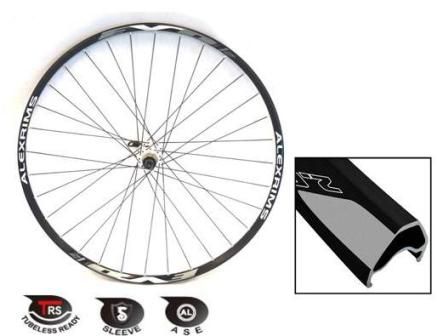 BICYCLE PARTS - WHEEL - 29/700C ALEX EVO - 2 D/W BLACK EYELETED RIM , WHITE SEALED 6 BOLT ALLOY HUB , D.T COMP BLACK SPOKES