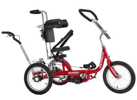 BICYCLE PARTS - TRIKE REHATRI FOOT TRICYCLE WITH REAR STEERING, 16 RED