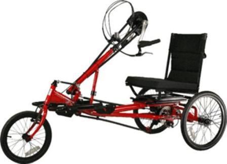 REHATRI Handcycle Recumbent Trike 7 Speed Red 16 Front 20 Rear Wheel Size Adult Tricycle For Outdoor Recreation And Fitness