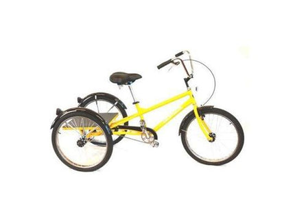 Industrial Yellow 24-inch 3-Speed Tricycle For Adults, Heavy Duty 180kg Capacity, Nexus Coaster Brakes - Ideal For Cargo And Recreation