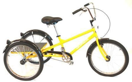 Yellow 24-inch Industrial Single Speed Tricycle For Adults With 180KG Capacity - Heavy Duty Cargo Bike For Efficient Transport