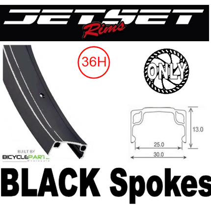 Mach1 20 Inch Bicycle Wheelset - Black Jetset Rim, Joytech Hub, Mach 1 Spokes - 8/10 Speed, 6 Bolt Disc - Quality Cycling Parts
