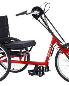 Rehatri 24-inch Handcycle Three-wheeled Bike With Sturmey Archer 3-Speed Gears, Front Wheel Drive For Adults, Red Color, Outdoor Mobility Aid