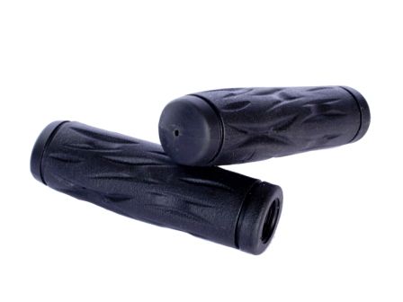 BICYCLE PARTS - GRIPS. COMFORT, KRATON RUBBER, BLACK, 125MM , CLOSED END TYPE, QUALITY VELO PRODUCT
