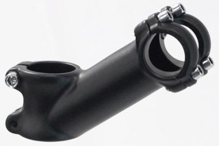 BICYCLE PARTS - AHEAD STEM - 90MM EXT, 35 DEGREE, 28.6MM DIA., 25.4MM BB, MATT BLACK