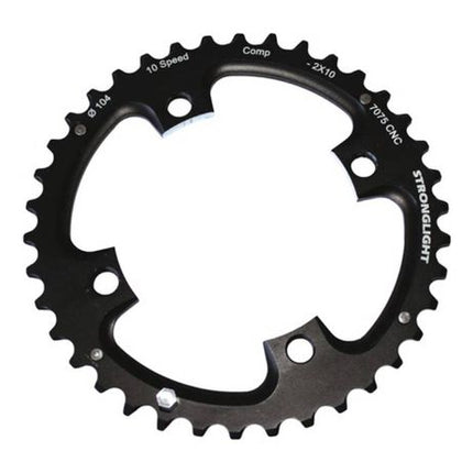 BICYCLE PARTS - MTB CHAINRING, SHIMANO, 104/64 - 2X10, 7075 - T6 BLACK, 2X10 SPEED, 104 BCD, OUTER NOT THREADED, 36T, 4 ARMS