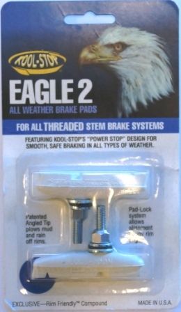BICYCLE PARTS - BRAKE PADS - KOOL STOP EAGLE 2 WHITE THREADED KSE2TW