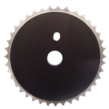 BICYCLE PARTS - CHAIN RING 1/2 X 1/8 X 39T, 7MM THICK, FOR BMX, ALLOY, BLACK WITH SILVER TEETH