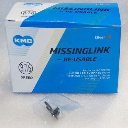 KMC 8/7/6 Speed Silver Re-usable Missing Link For Bicycle Chains, Workshop 40pcs, Shimano HG Compatible