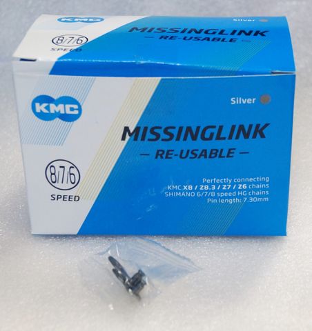KMC 8/7/6 Speed Silver Re-usable Missing Link For Bicycle Chains, Workshop 40pcs, Shimano HG Compatible