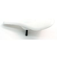 BICYCLE PARTS - SADDLE BMX PIVOTAL, WITH HOLLOW BOLT, PP PLASTIC, WITHOUT PADDING, WHITE