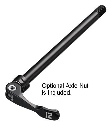 BICYCLE PARTS - NOVATEC THROUGH - AXLE SKEWER FRONT 15MM X 145MM 1.5MM THREAD PITCH OF WHICH 15MM IS THREADED. THREADED BLACK FRONT (INCLS NUT)