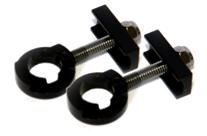 BICYCLE PARTS - CHAIN ADJUSTERS - FOR 14MM AXLE, BLACK (SOLD IN PAIRS)