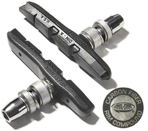 BICYCLE PARTS - BRAKE PAD - KOOL STOP THINLINE THREADED, CARBON FIBRE RIM COMPOUND - KSTLTCF2