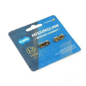 KMC Missinglink 12 Speed Connector Chain Link For Bicycle Cycling - Non Re-usable Gold Pack Of 2