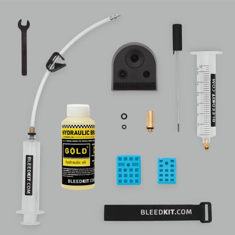 BICYCLE PARTS - BLEEDKIT - BLEED KIT PREMIUM ROAD GOLD EDITION (FOR SHIMANO HYDRAULIC BRAKES) BK - 28046 WITH ADAPTER FOR SHIMANO DROP BAR HYDRAULIC PREMIUM PRODUCT MADE IN SLOVENIA