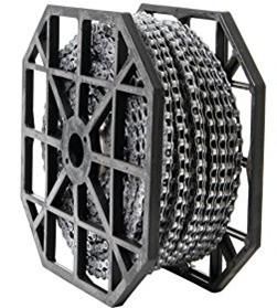 BICYCLE PARTS - CHAIN ROLL - 9 SPEED - CLARKS - 150M LENGTH ON REEL (11, 811 LINKS) - SILVER - E - BIKE - HIGH TENSILE STRENGTH (860KGF - MIN) - CONNECT LINKS NOT INCLUDED