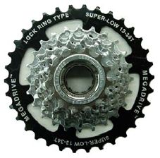 BICYCLE PARTS - SCREW ON CLUSTER - 7 SPEED, 13 - 34T, MEGA RANGE (SUNRACE)