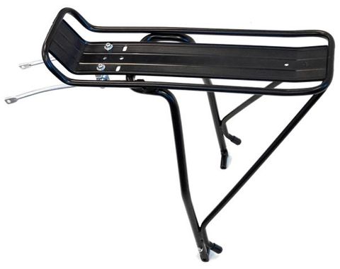BICYCLE PARTS - CARRIER - REAR PANNIER RACK, HEAVY DUTY FOR 700C/29ER DISC BRAKE BIKES, 10MM ADJUSTABLE STAY LENGTH, FITTINGS SUPPLIED, ALLOY, BLACK, 