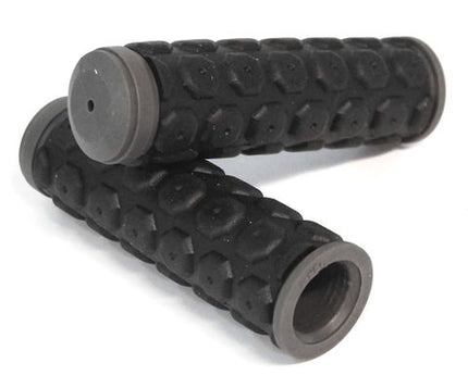BICYCLE PARTS - GRIPS, GRIP SHIFTER, 2XDENSITY, X - CUT DESIGN - L:102MM BLACK/GREY
