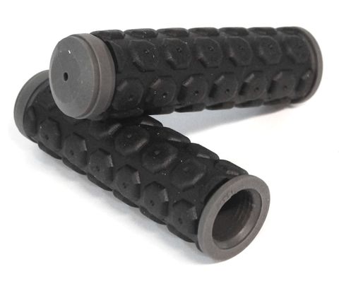 BICYCLE PARTS - GRIPS, GRIP SHIFTER, 2XDENSITY, X - CUT DESIGN - L:102MM BLACK/GREY