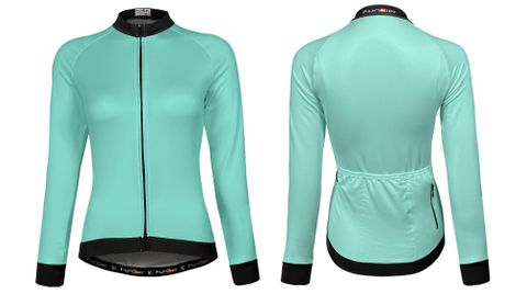 BICYCLE PARTS - JERSEY, WOMENS, FUNKIER , PARMA MINT, WINTER WEIGHT, LONG SLEEVE, FULL ZIP, , LARGE