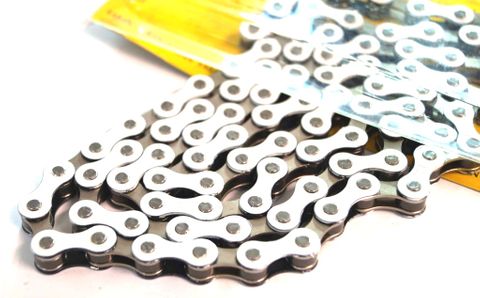 BICYCLE PARTS - CHAIN 1/2 X 1/8 X 112L, SINGLE SPEED, NICKEL, WHITE (YBN S - 410)