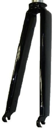 BICYCLE PARTS - FORK 700, THREADLESS, 1.1/8 (ID 25.4MM, STEM 300MM) WITHOUT PIVOTS, ALLOY WITH CR - MO STEM, BLACK (RAKE - 55MM)