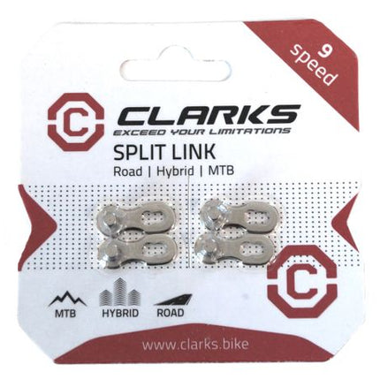 CLARKS SPEED Clarks 9 Speed Split Link For Road Hybrid MTB Bikes Silver Metal Chain Connector For Cycling Repair And Maintenance Durable Quick Release