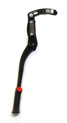 BICYCLE PARTS - KICKSTAND 24 - 28 ADJUSTABLE, SEAT/CHAIN STAY MOUNT, ALLOY BLACK, DISC BRAKE COMPATIBLE