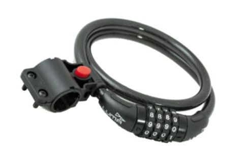 BICYCLE PARTS - ASPECIAL LOCK COMBINATION RESETTABLE 12MM X 1500 MM, W/ BRACKET, LUMA NO1 LOCK BRAND IN SPAIN (SEE L107 FOR 1800MM LONG)