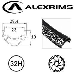 BICYCLE PARTS - RIM 27.5/650B X 23MM - ALEX MD23 - 32H - (584 X 23) - PRESTA VALVE - DISC BRAKE - D/W - BLACK - EYELETED - TUBELESS READY