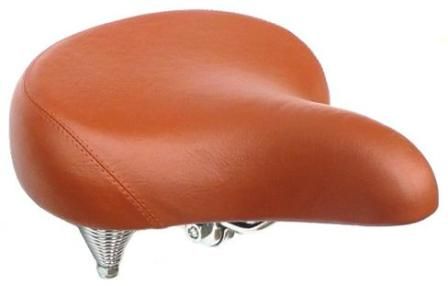 BICYCLE PARTS - SADDLE, CRUISER, BROWN W/CP SPRINGS (NOW WITH HANG SELL TIE - CARD), 255 X 270MML