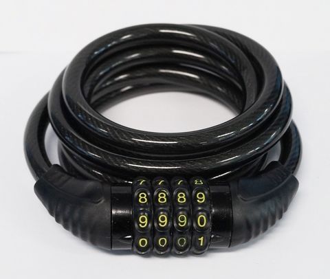 BICYCLE PARTS - CABLE LOCK COMBINATION 10MM X1800MM / 72