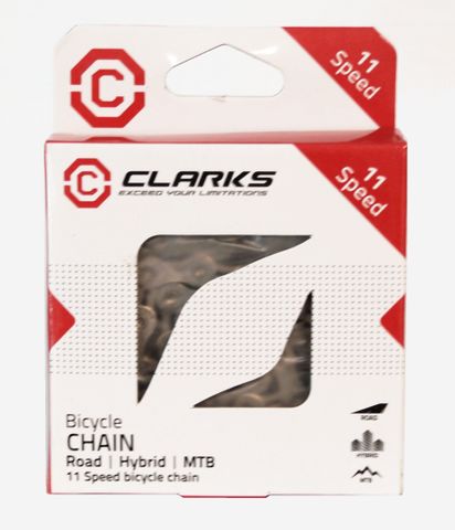 BICYCLE PARTS - CHAIN - 11 SPEED - CLARKS - SILVER - SELF LUBRICATING - W/CONNECT LINK