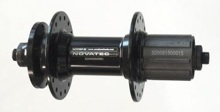 BICYCLE PARTS - REAR HUB - NOVATEC 32H, HG MTB CASSETTE (NOT ROAD 11/12SPD COMPATABLE) 10MM X 141MM Q/R BOOST SPEC (GIANT STANCE/TREK ROSCOE) SEALED BEARINGS, 6 BOLT DISC, 