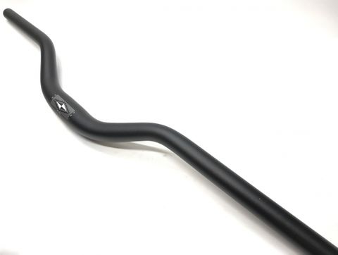BICYCLE PARTS - HANDLEBAR 31.8MM, 78CM WIDE, 60MM RISE, ALLOY BLACK MATT FINISH (6 DEGREE SWEEP)